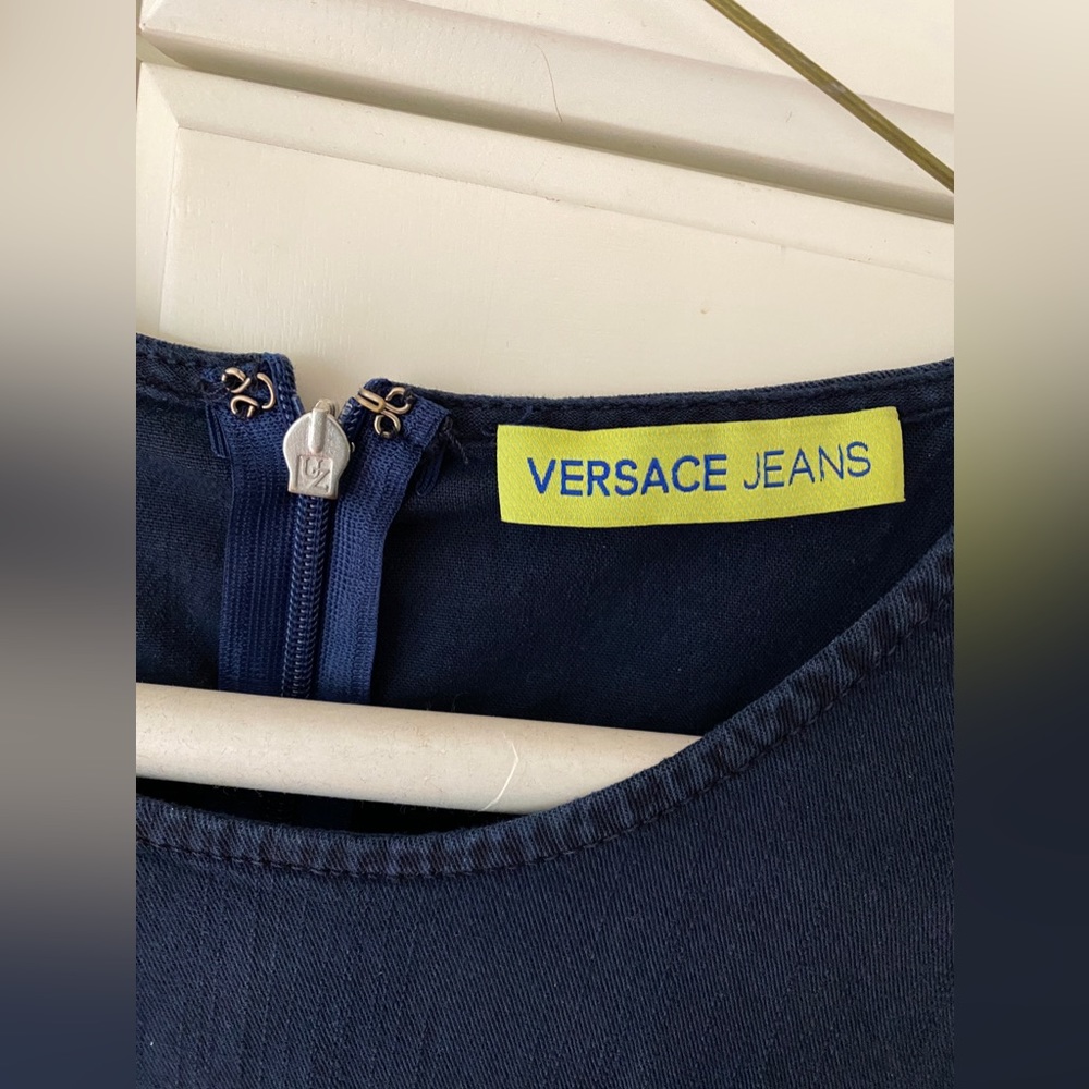 Versace Jeans embellished Dress cotton Navy blue Size IT42 - Picture 4 of 15
